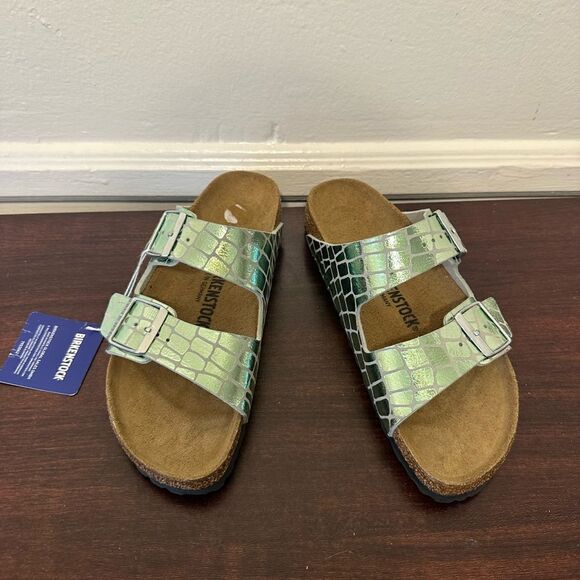 BIRKENSTOCK Arizona MF Gator Gleam Mineral sandals size EU40, US9 - Picture 12 of 16